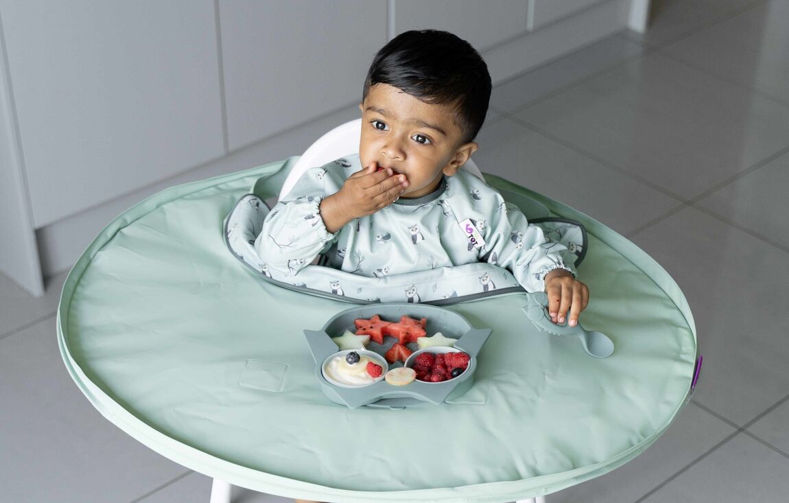 Assiette en silicone avec pots Hibou