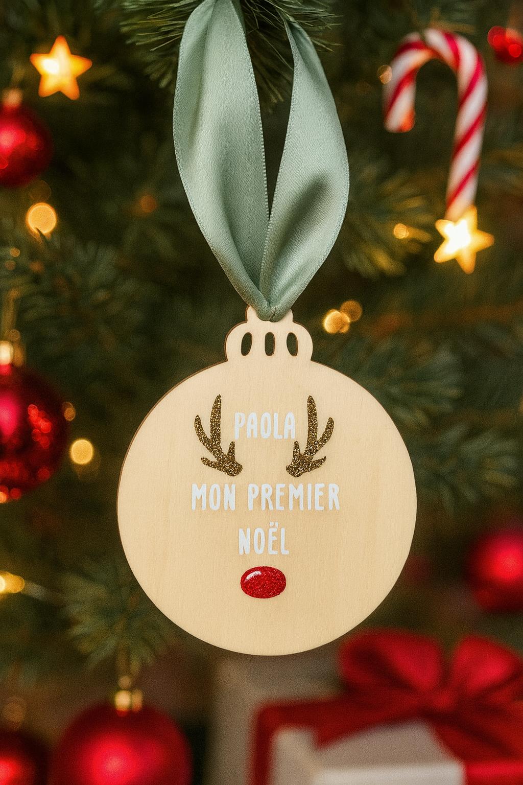 Boules de Noël en bois personnalisables